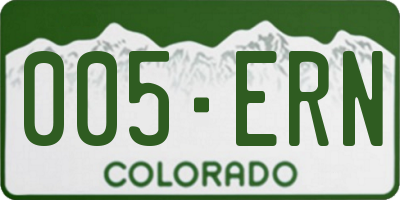 CO license plate 005ERN