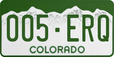 CO license plate 005ERQ