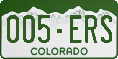 CO license plate 005ERS