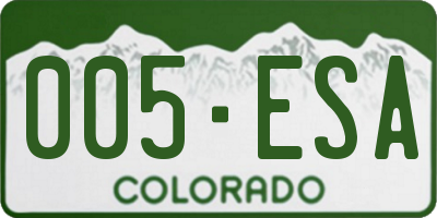 CO license plate 005ESA