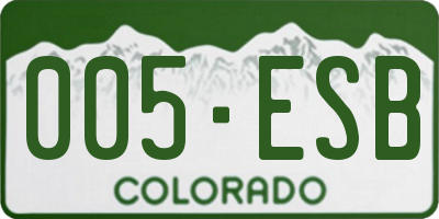CO license plate 005ESB