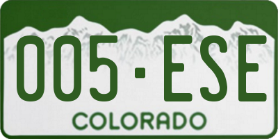 CO license plate 005ESE