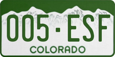 CO license plate 005ESF
