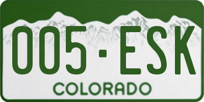 CO license plate 005ESK