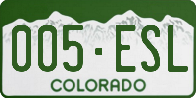 CO license plate 005ESL