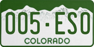 CO license plate 005ESO
