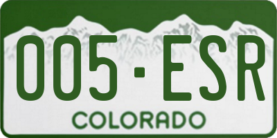 CO license plate 005ESR