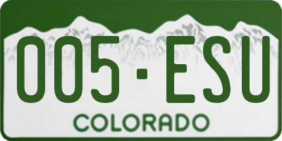 CO license plate 005ESU