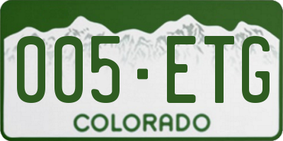 CO license plate 005ETG