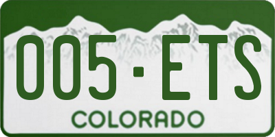 CO license plate 005ETS