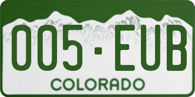 CO license plate 005EUB