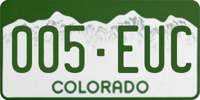 CO license plate 005EUC