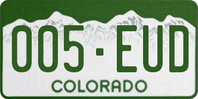 CO license plate 005EUD