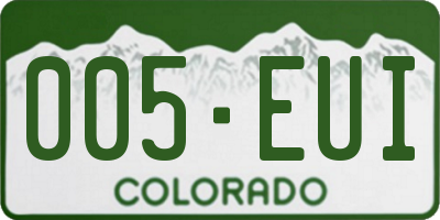 CO license plate 005EUI