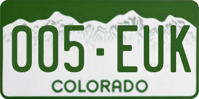 CO license plate 005EUK