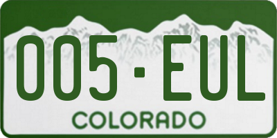 CO license plate 005EUL