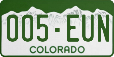 CO license plate 005EUN
