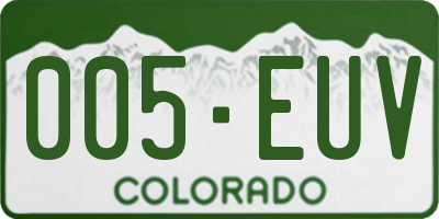 CO license plate 005EUV