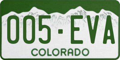CO license plate 005EVA