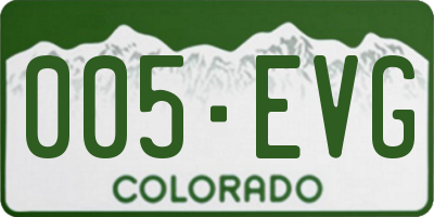 CO license plate 005EVG