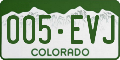 CO license plate 005EVJ