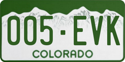 CO license plate 005EVK