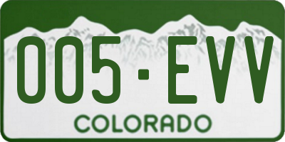 CO license plate 005EVV