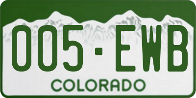 CO license plate 005EWB