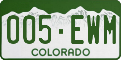 CO license plate 005EWM