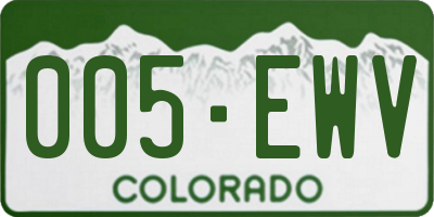 CO license plate 005EWV