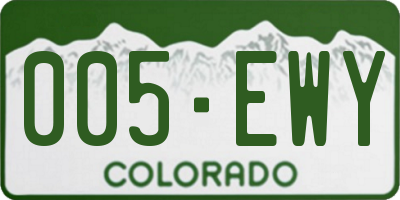 CO license plate 005EWY