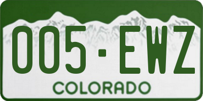 CO license plate 005EWZ