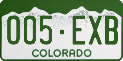 CO license plate 005EXB