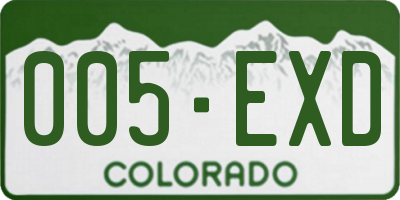 CO license plate 005EXD