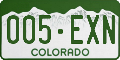CO license plate 005EXN
