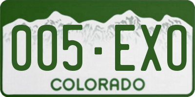 CO license plate 005EXO