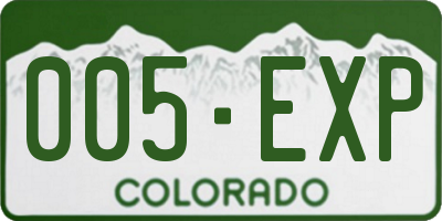 CO license plate 005EXP
