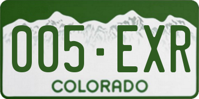 CO license plate 005EXR