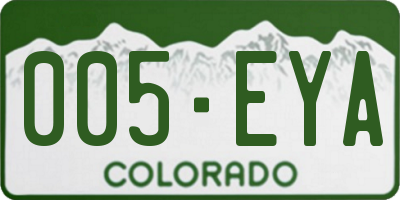 CO license plate 005EYA