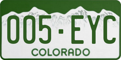 CO license plate 005EYC