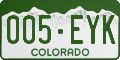 CO license plate 005EYK