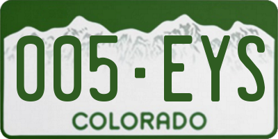 CO license plate 005EYS