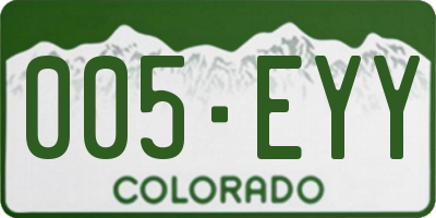 CO license plate 005EYY