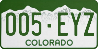 CO license plate 005EYZ