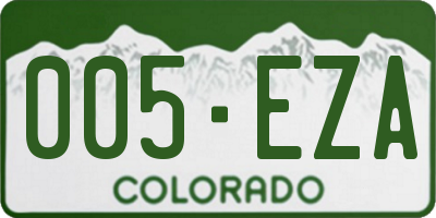 CO license plate 005EZA