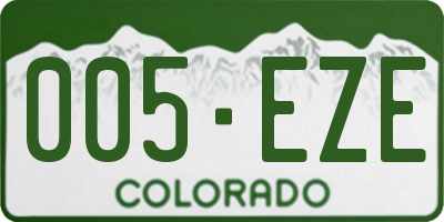 CO license plate 005EZE
