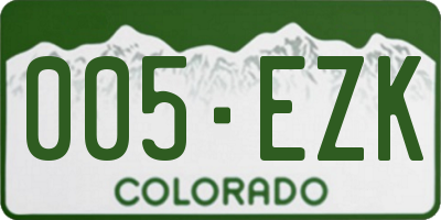 CO license plate 005EZK