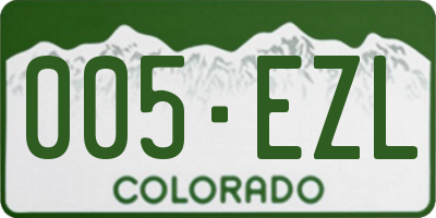 CO license plate 005EZL