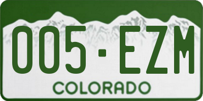 CO license plate 005EZM