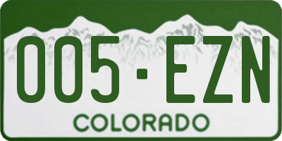 CO license plate 005EZN